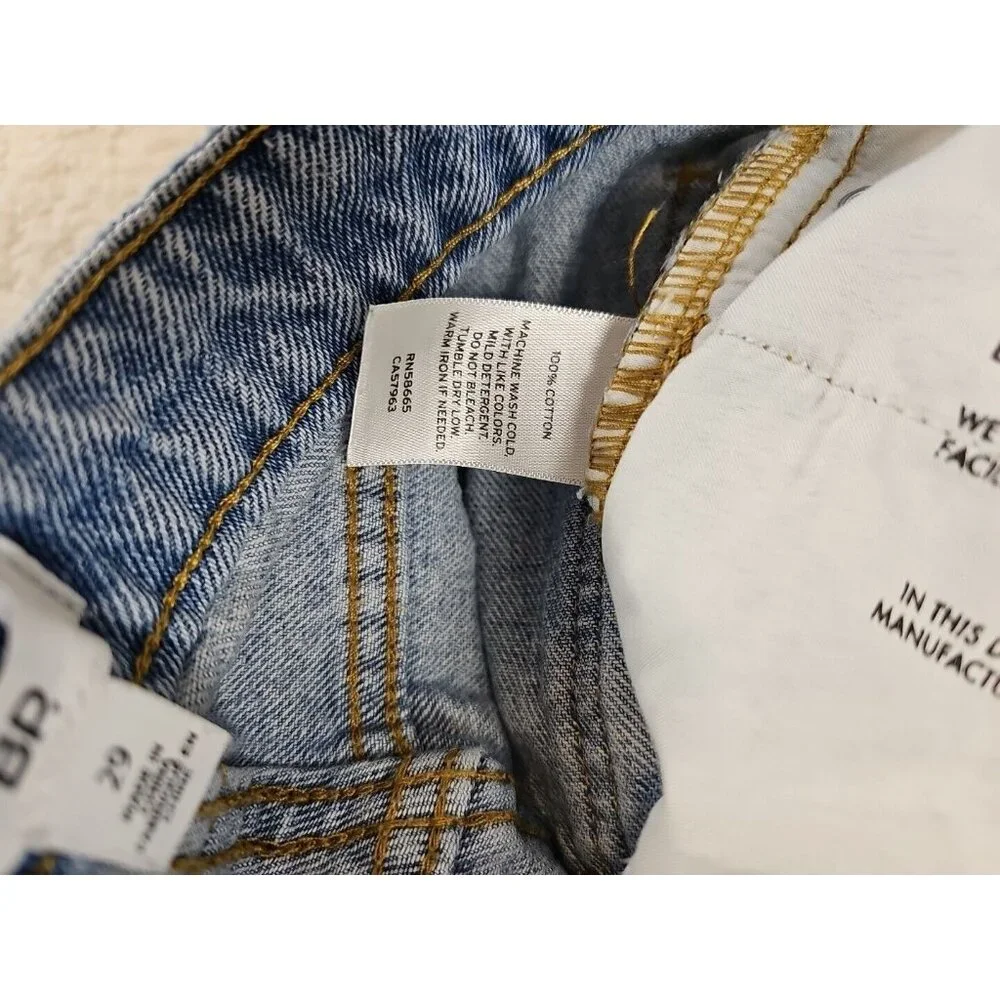 BP Be Responsible Women's Size 29 Jeans High Rise Wide Leg Denim Blue Distressed